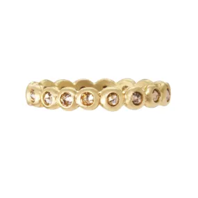 18 Karat Gold Champagne Diamond Eternity Ring