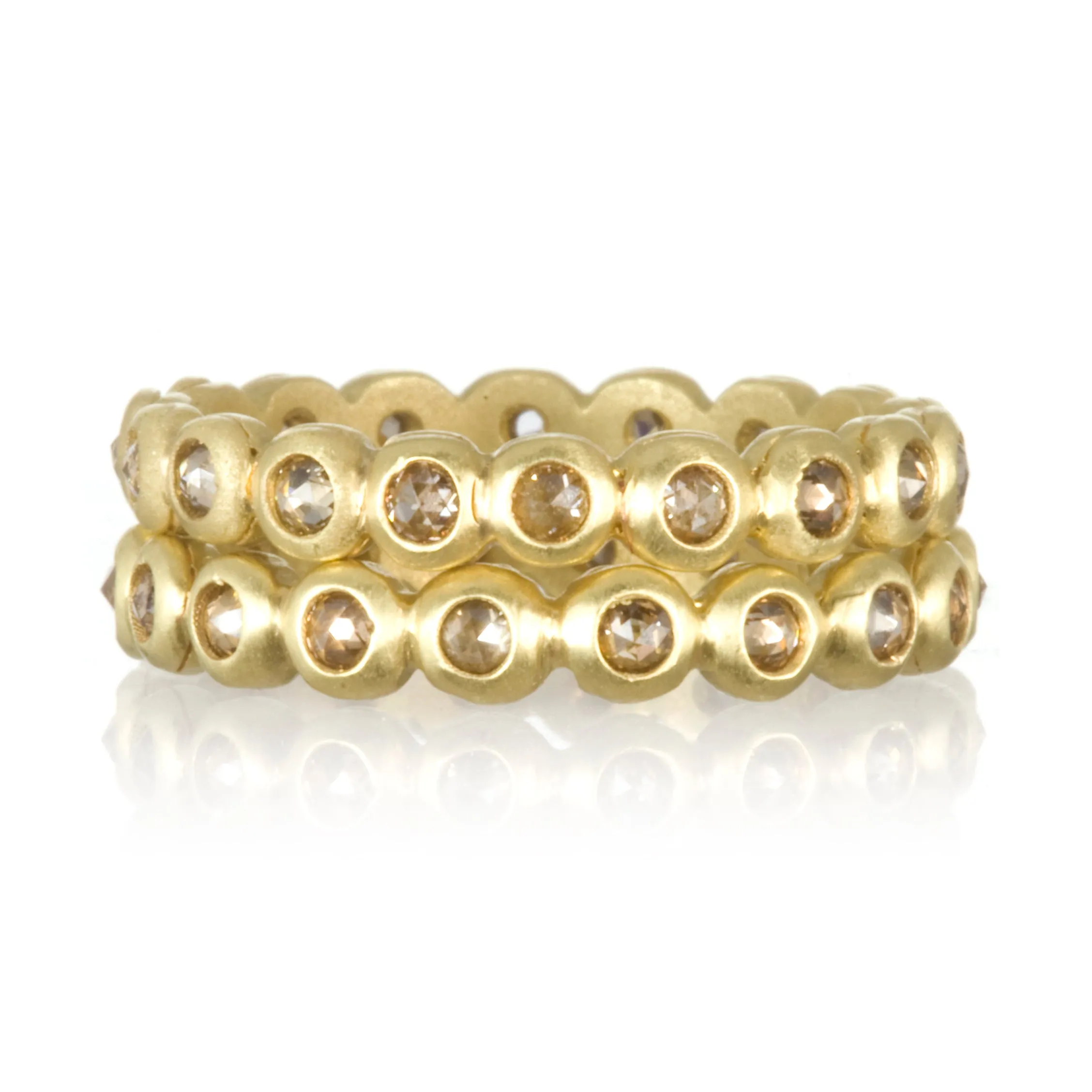 18 Karat Gold Champagne Diamond Eternity Ring