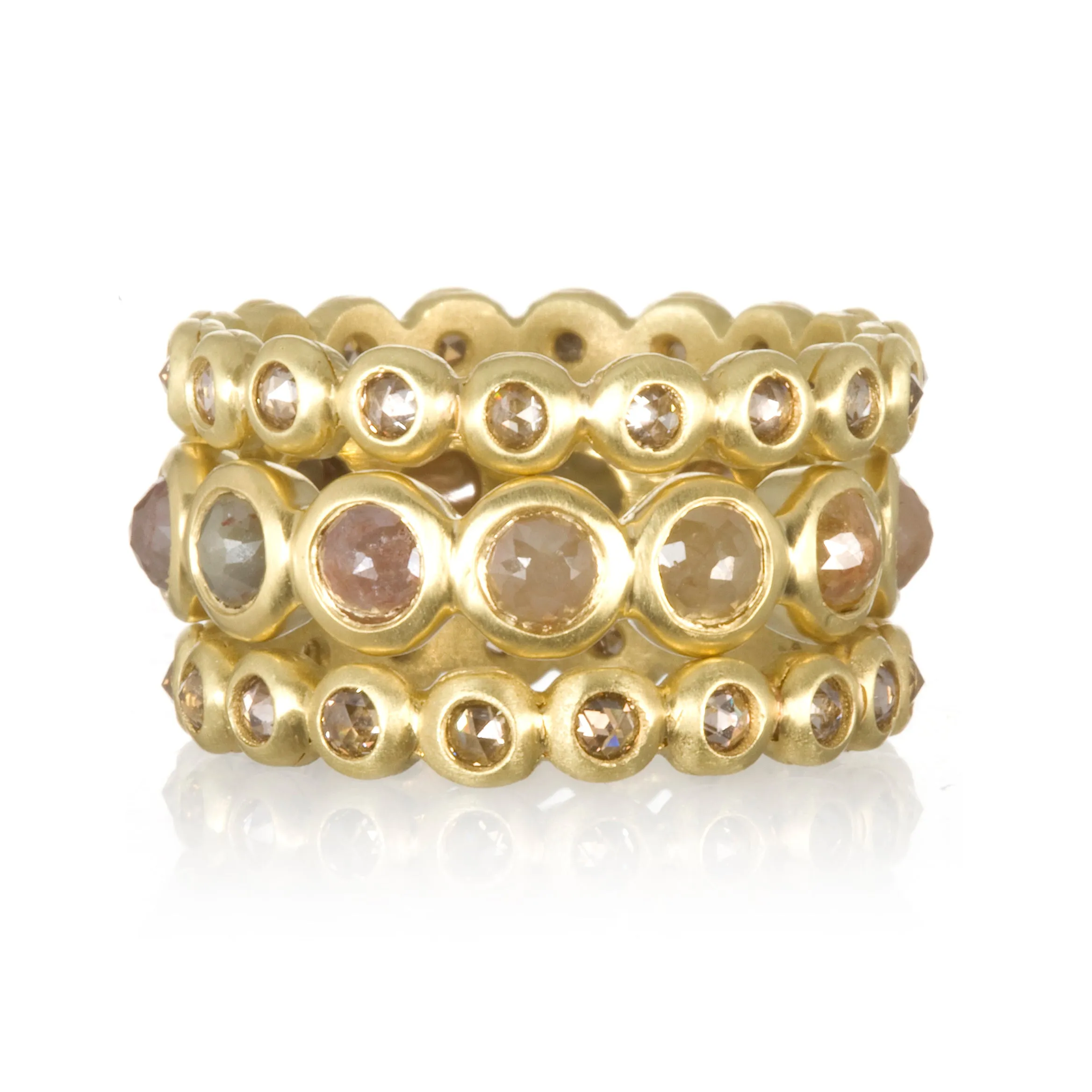 18 Karat Gold Champagne Diamond Eternity Ring