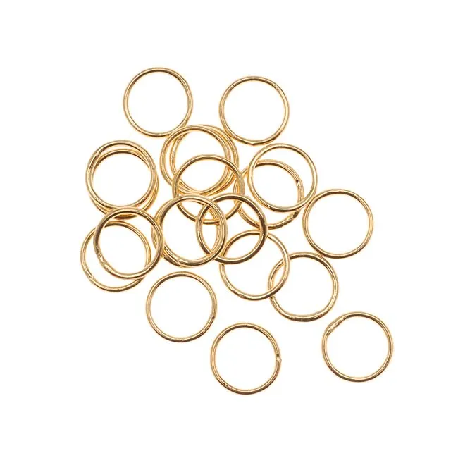 22K Gold Plated Closed Jump Rings 8mm 20 Gauge (20 pcs)