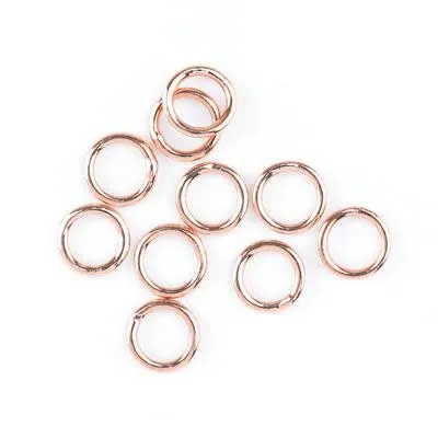 6mm Rose Gold Plated Closed Jump Ring (10 Pieces)