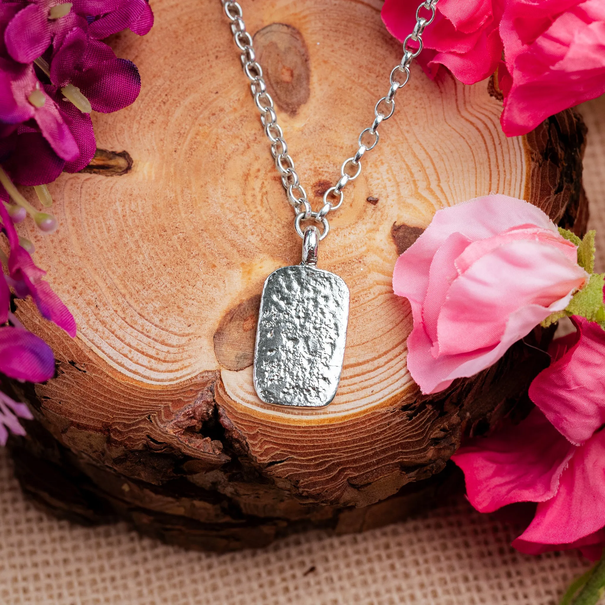 Ashes into Silver 'Dog Tag' Necklace