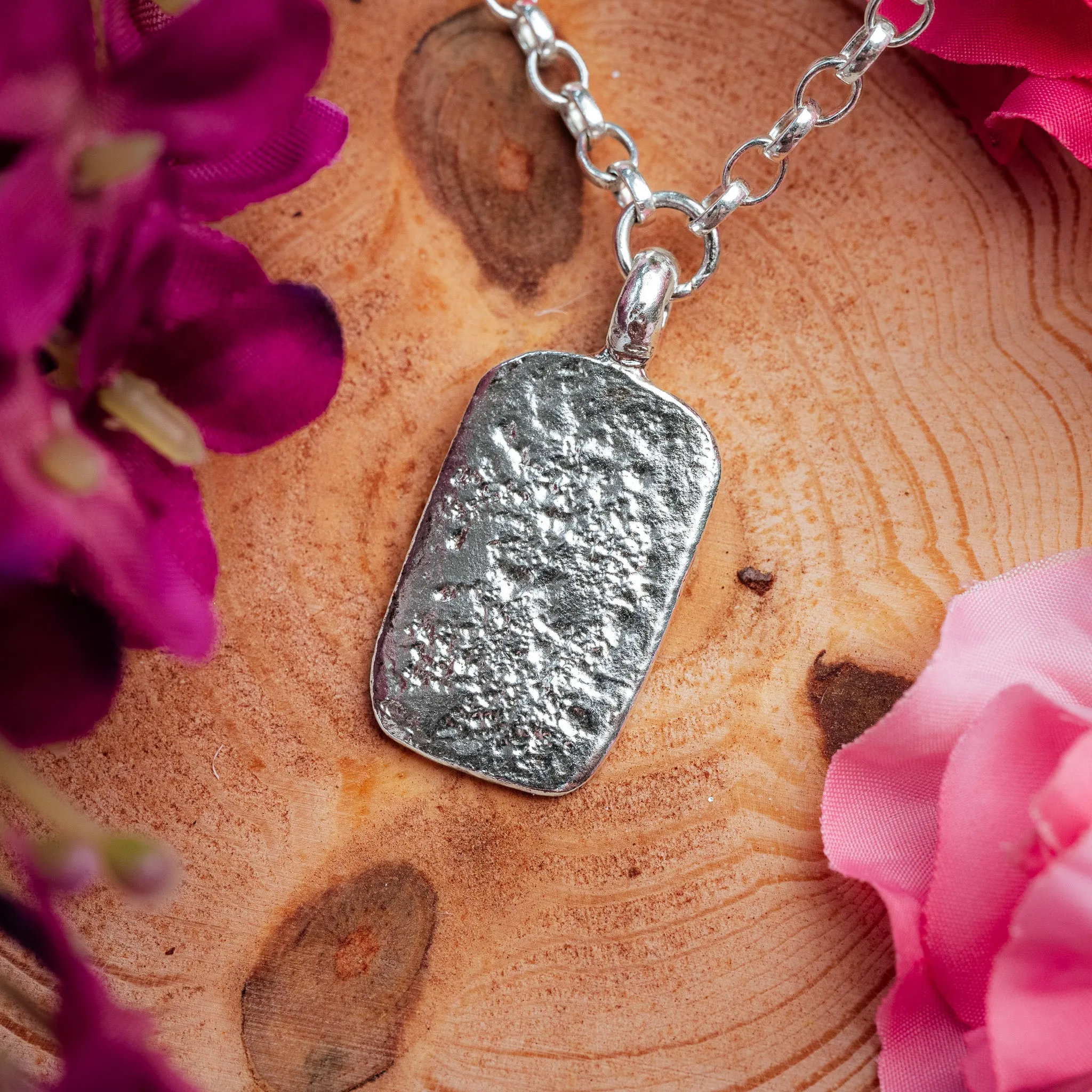 Ashes into Silver 'Dog Tag' Necklace