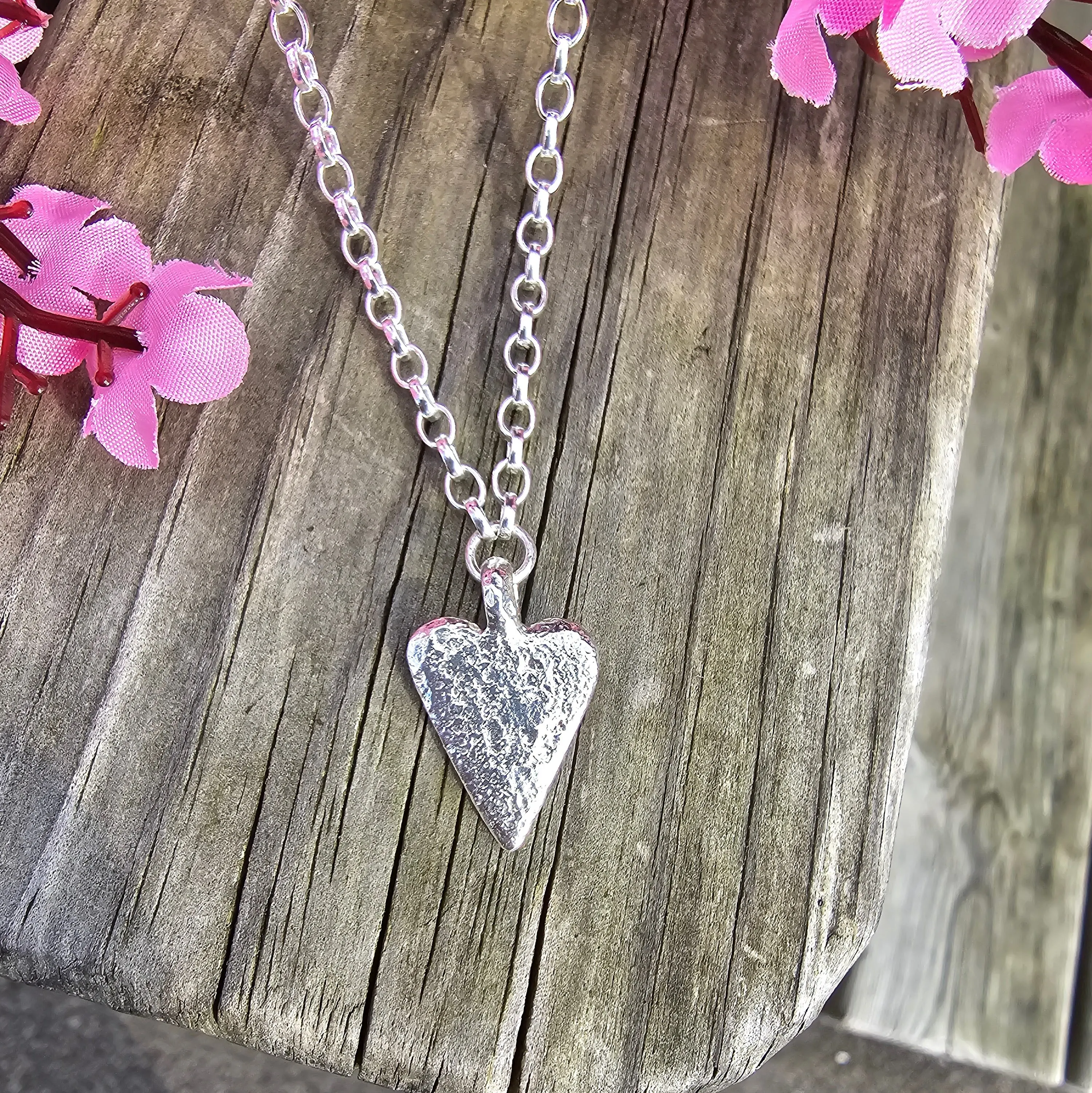 Ashes into Silver 'Endless Love Heart' Belcher Necklace