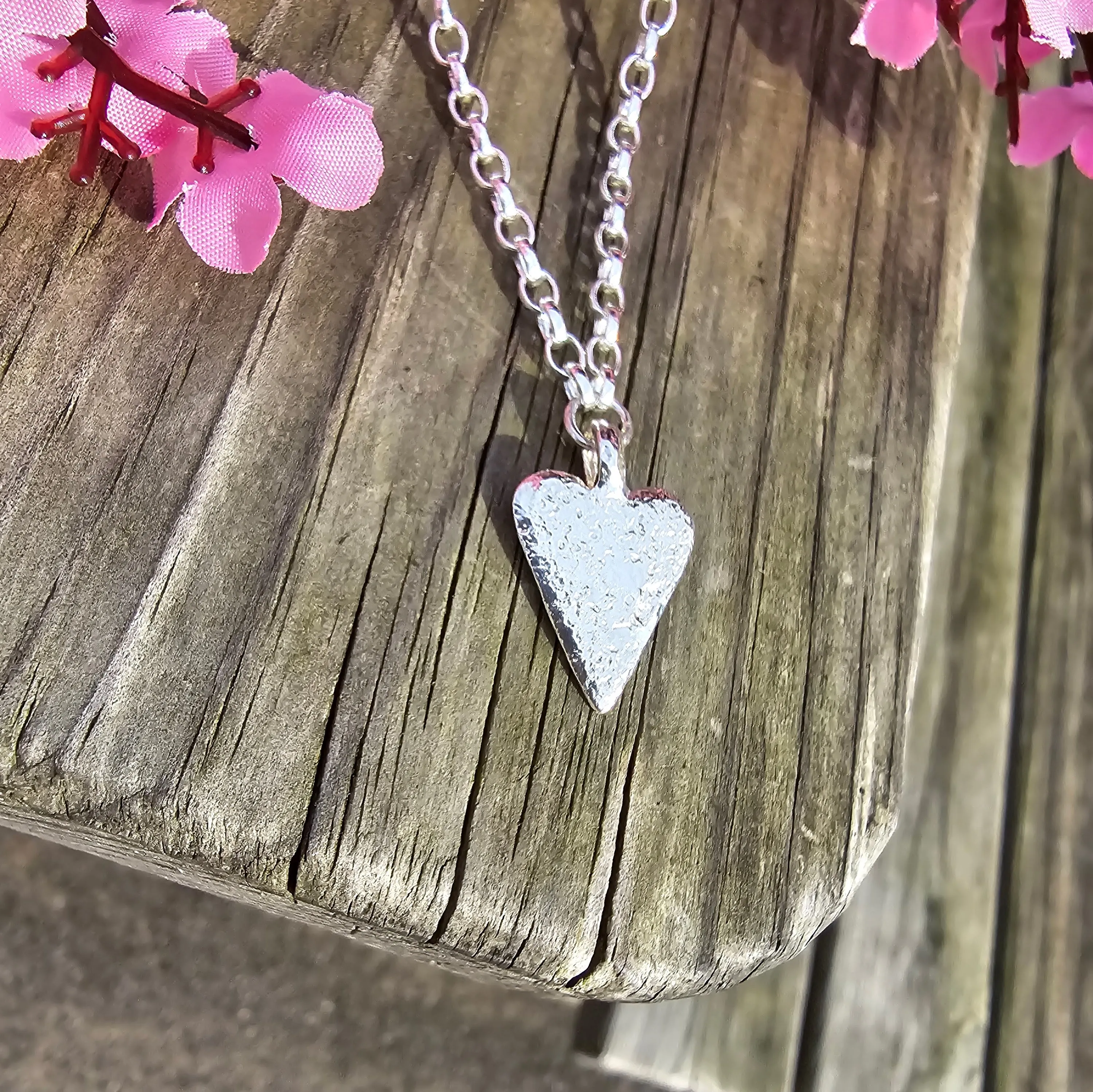 Ashes into Silver 'Endless Love Heart' Belcher Necklace