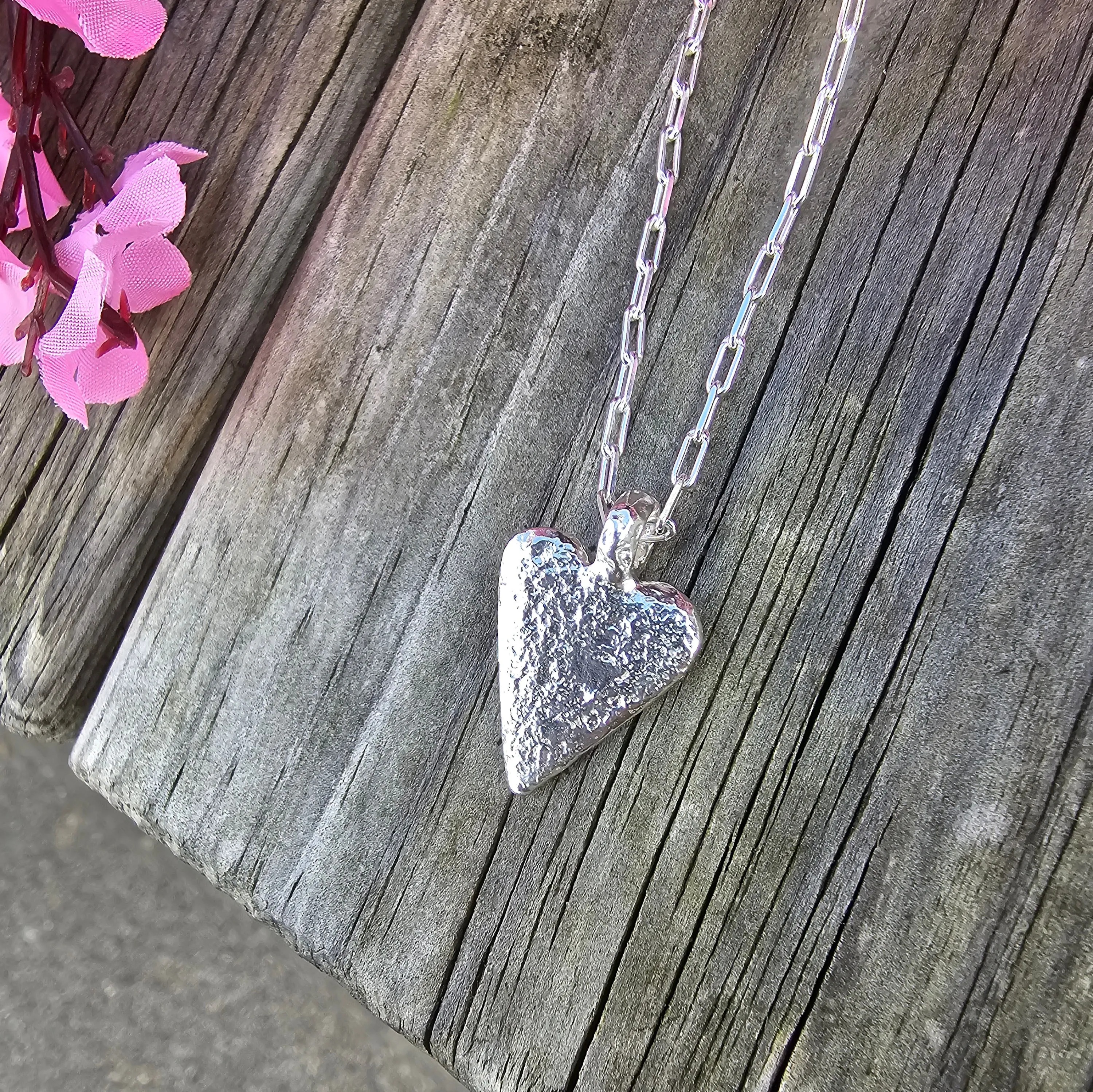 Ashes into Silver 'Endless Love Heart' Long Link Necklace
