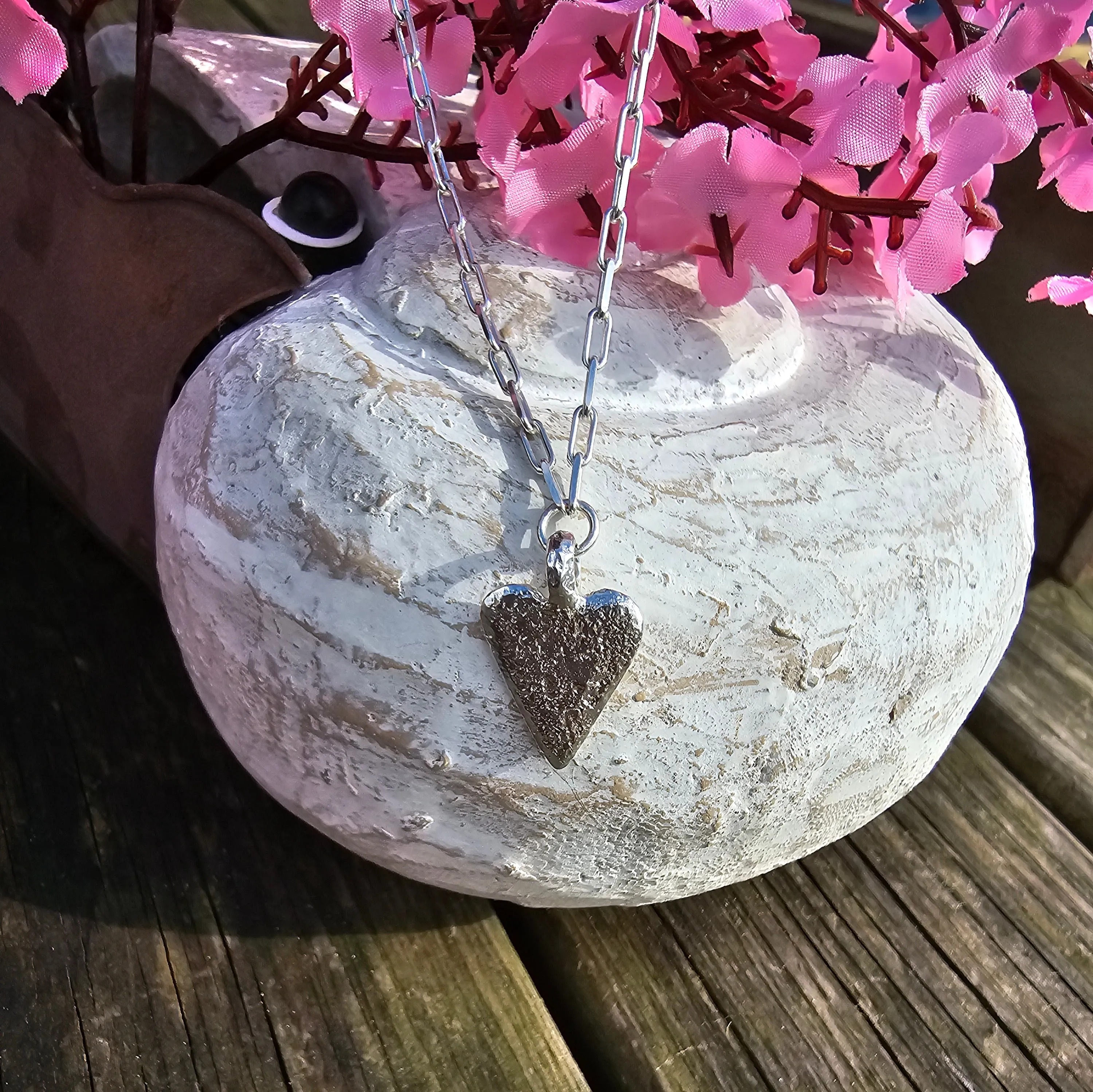 Ashes into Silver 'Endless Love Heart' Long Link Necklace