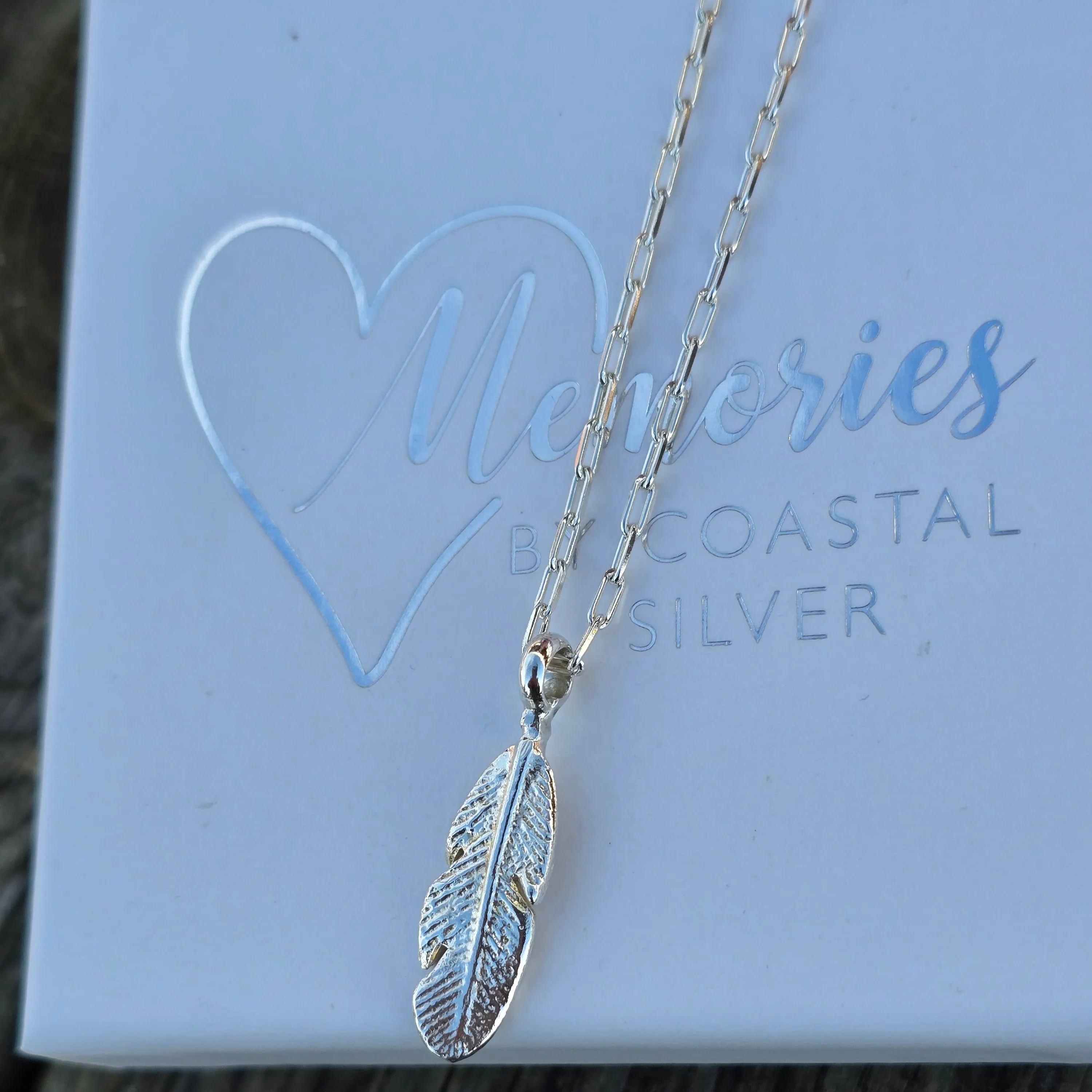 Ashes Into Silver 'Feather' Long Link Necklace