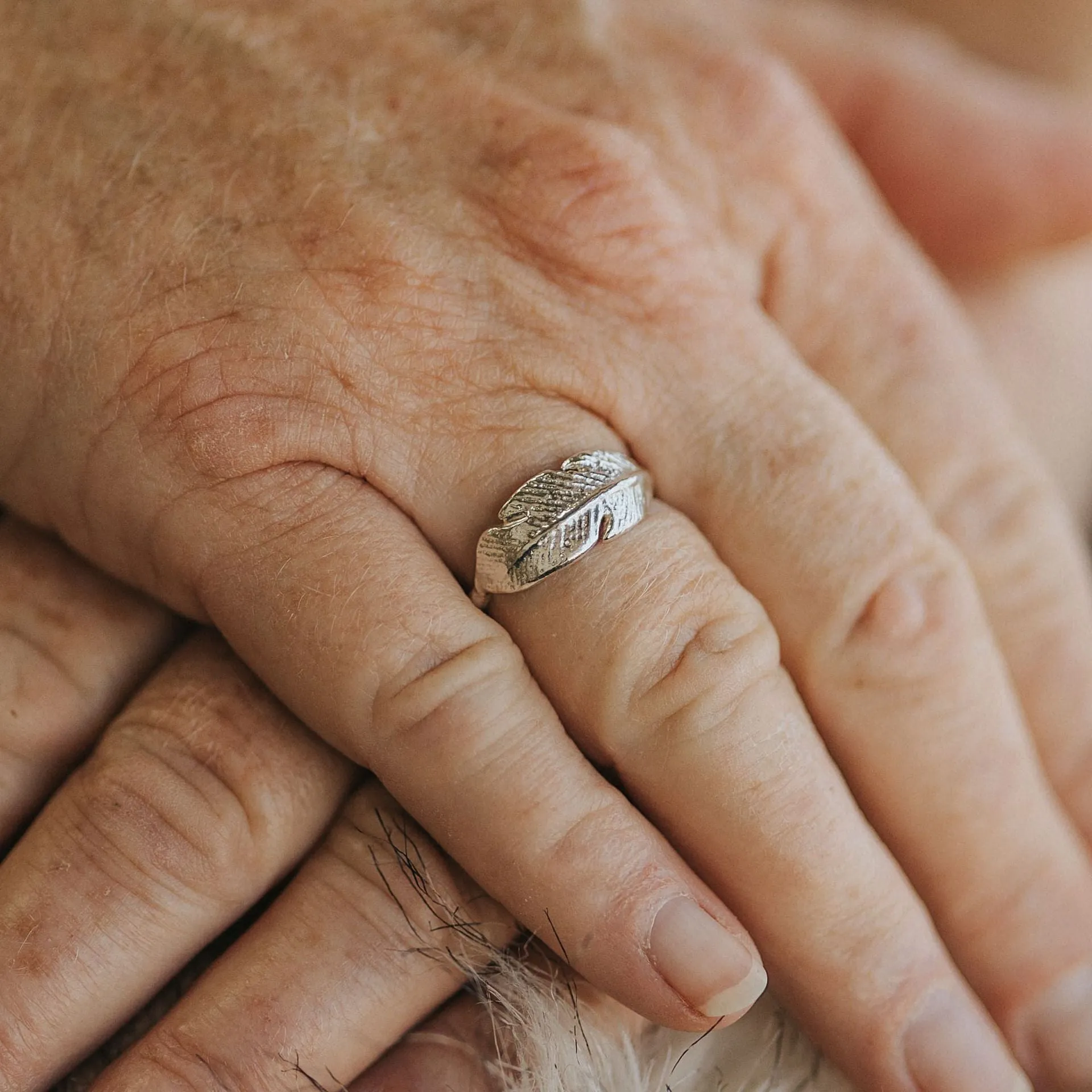 Ashes Into Silver 'Feather'  Ring