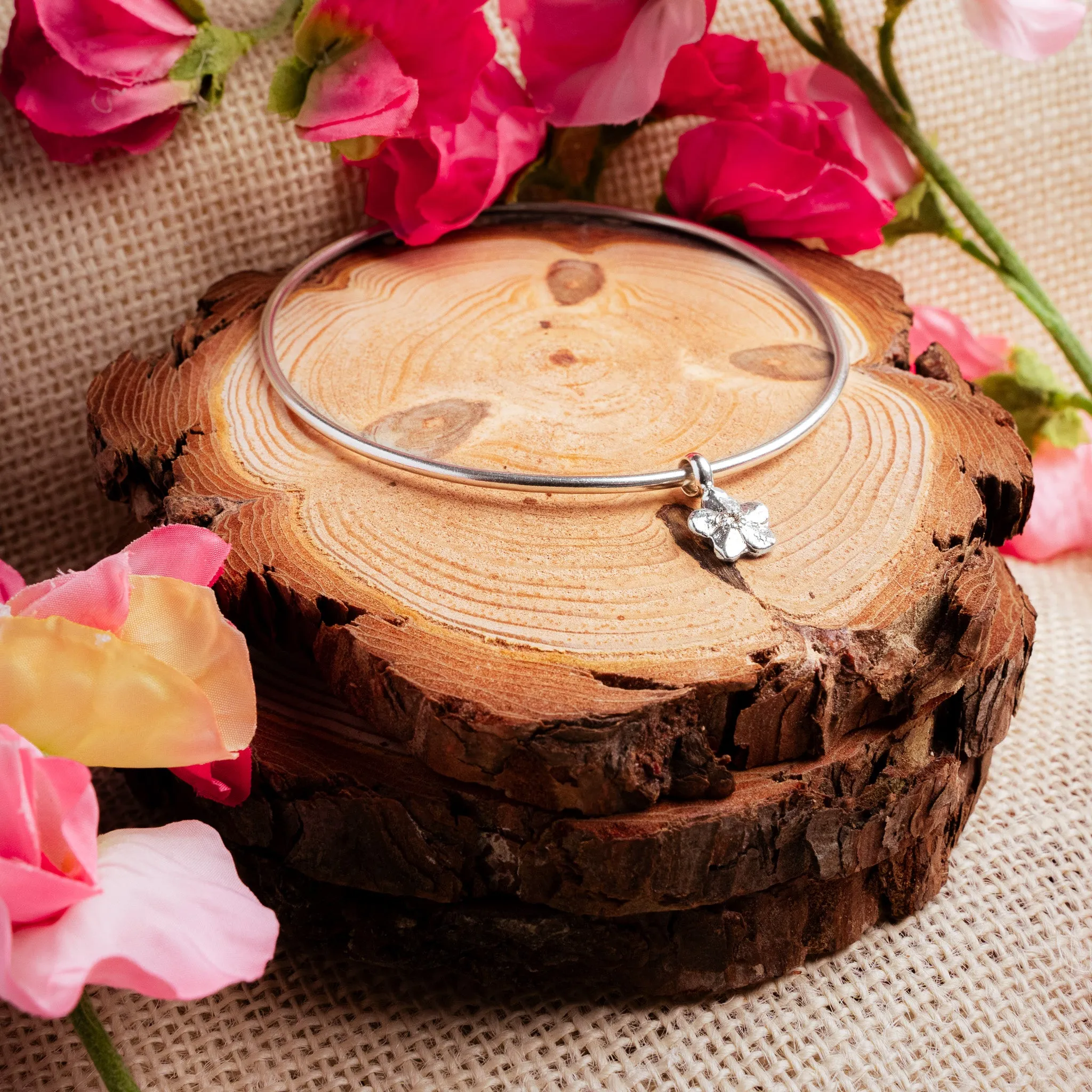 Ashes Into Silver 'Forget Me Not' Bangle