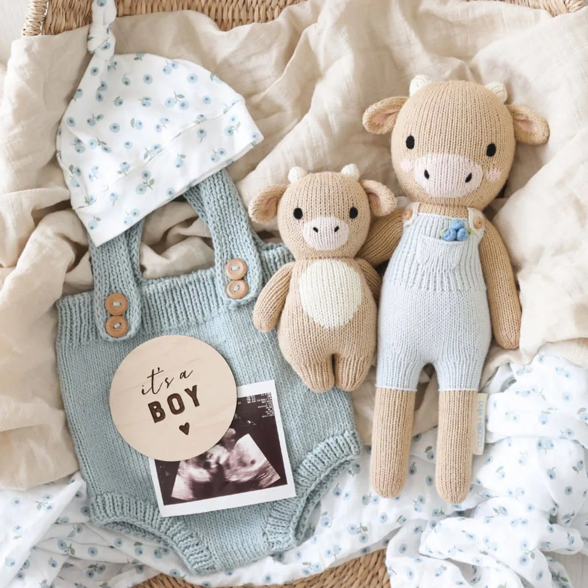 Cuddle   Kind Hand-Knit Doll - Asher the Cow