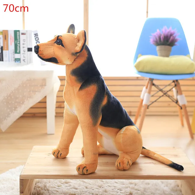 German Shepherd Plush Puppy Dog, Sitting, Stuffed, 5 Sizes