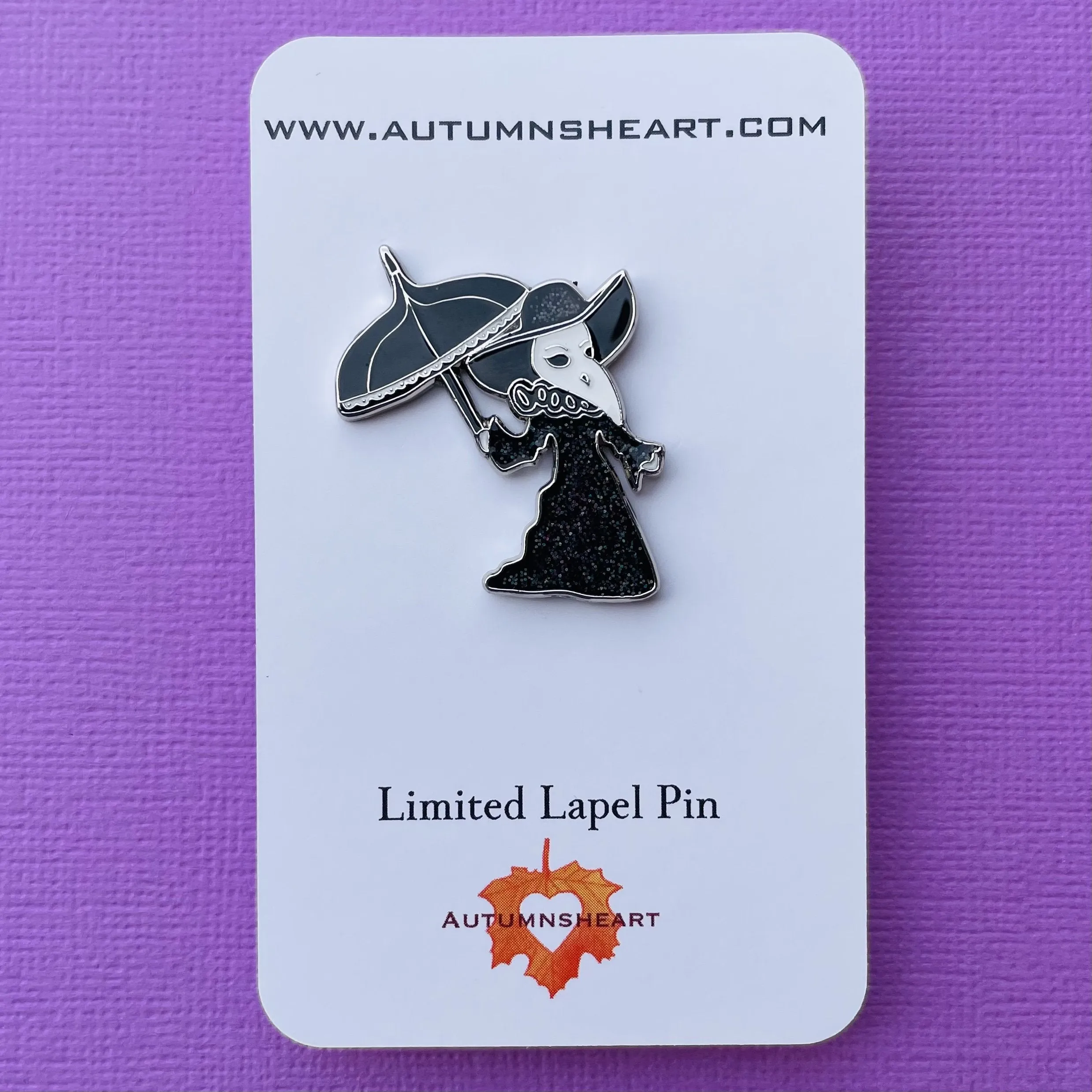 Glitter Elegant Female Plague Doctor - enamel pin - Set of 4