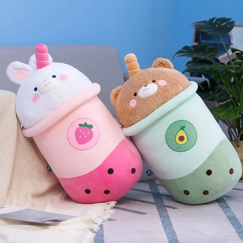 Kawaii Bubble Tea Bunny Bear Lid Plushie