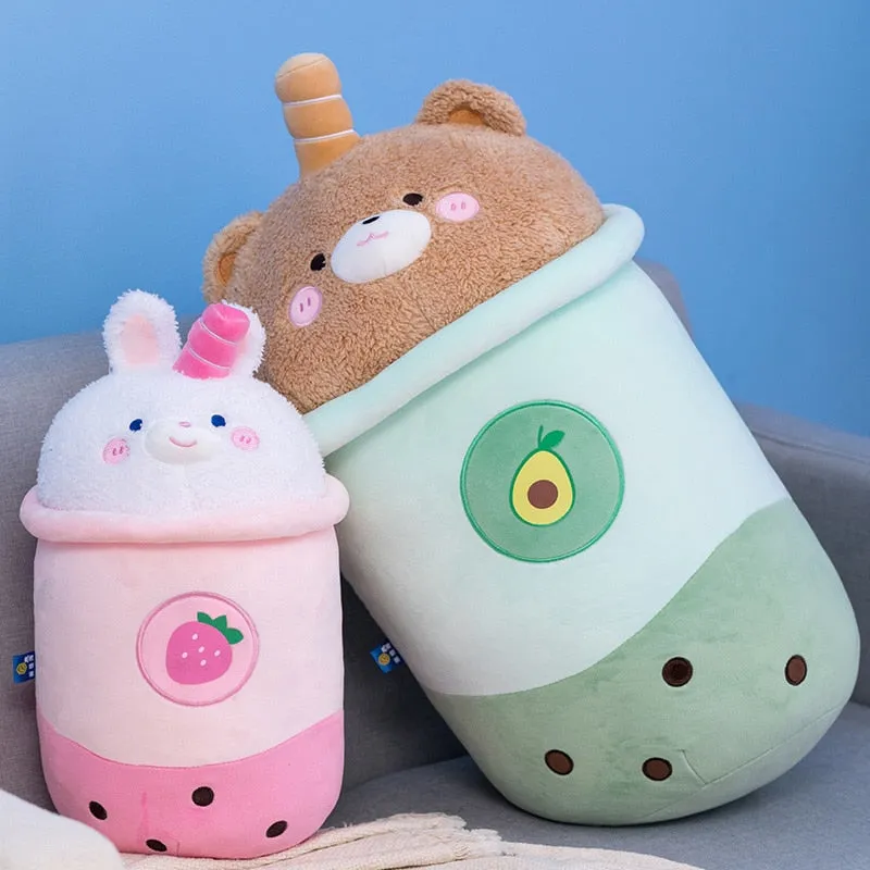 Kawaii Bubble Tea Bunny Bear Lid Plushie