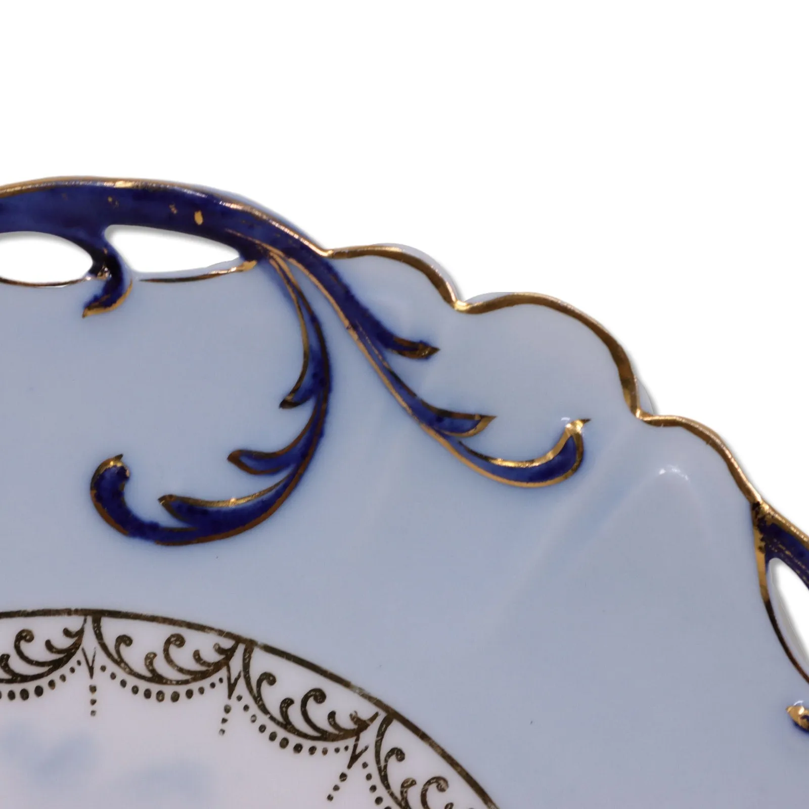 RC Rosenthal Lion D-or Portrait of Rembrandt 8" Lunch Plate Blue Gold 1891-1906