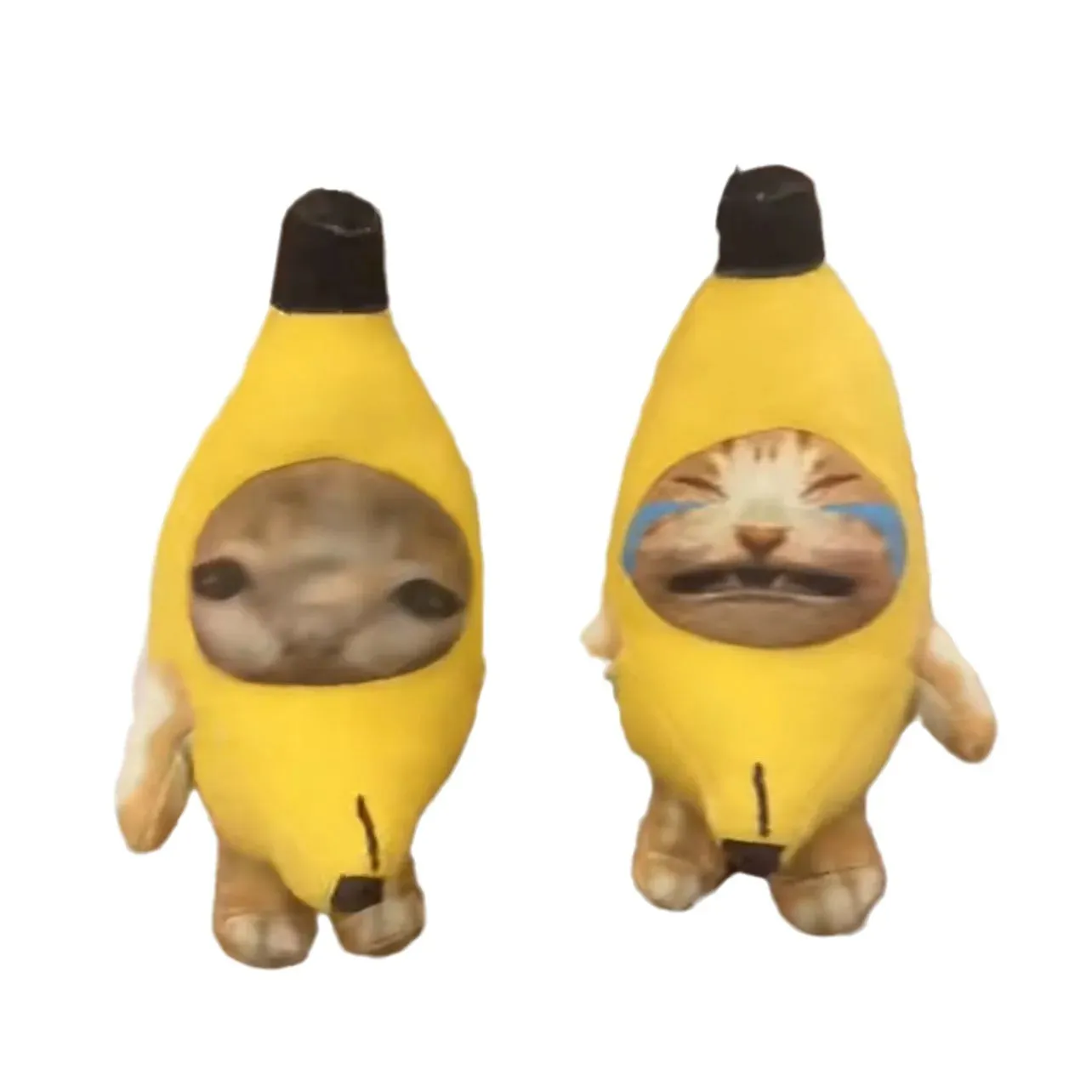 Squeaky funny banana happy cat charm sounding plush toys keychain banana cat pendant dolls
