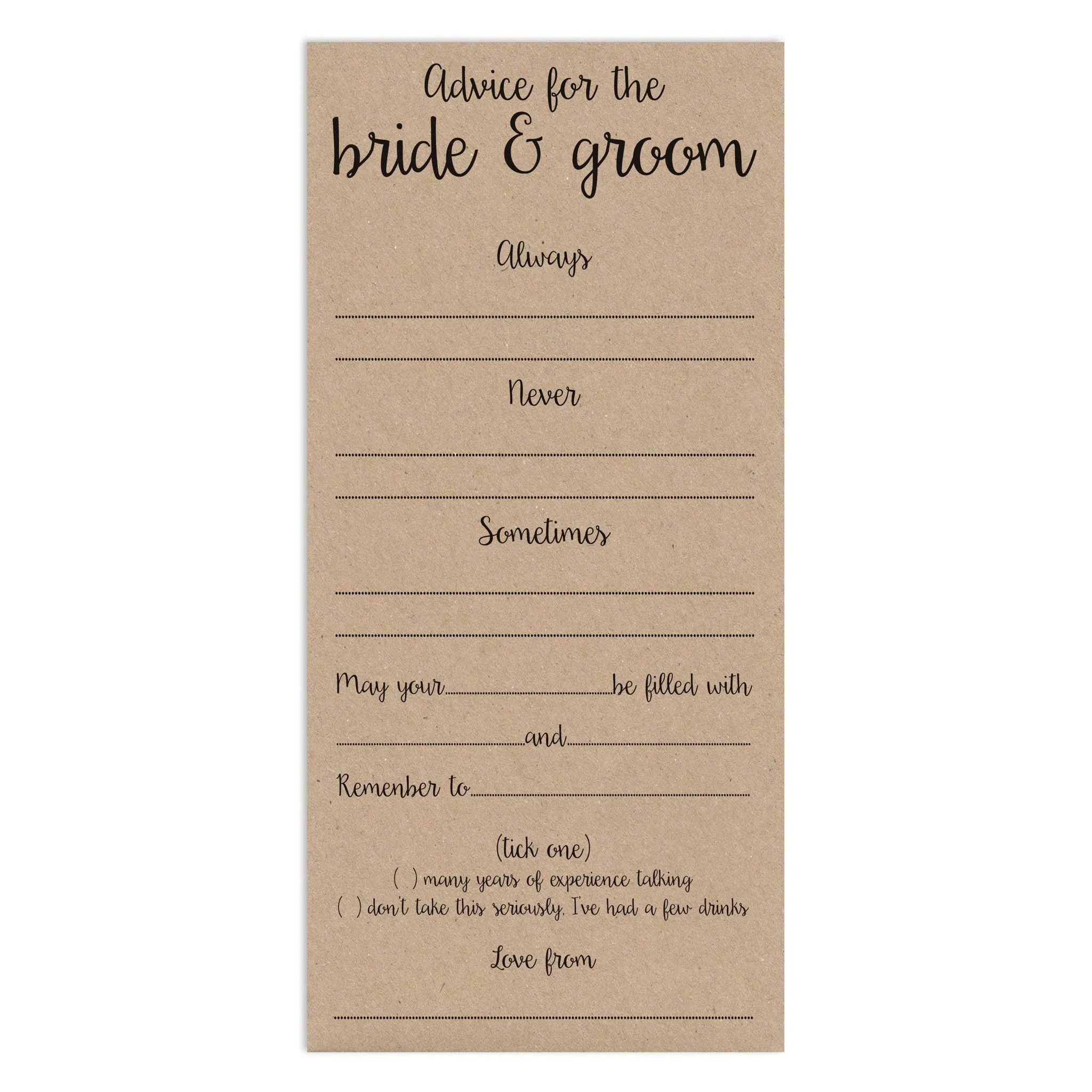 Wedding Advice Cards